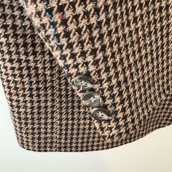Vintage Shetland Clothes Collection Wool Silk Blend Houndstooth Blazer Men’s XL - Picture 4 of 9